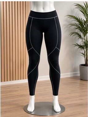 Zara Black Leggings with Contrast Stitching